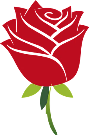 Stylized Red Rose Graphic