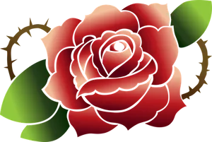 Stylized Red Rose Graphic