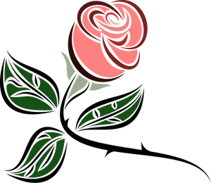 Stylized Red Rose Graphic