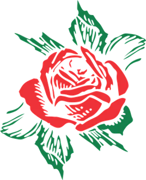 Stylized Red Rose Graphic