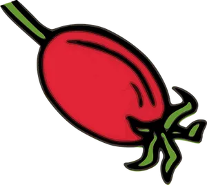 Stylized Red Rose Hip Illustration PNG image