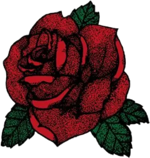 Stylized Red Rose Illustration PNG image