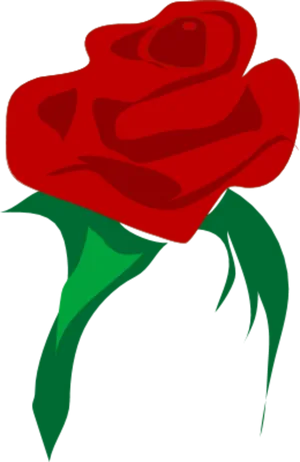 Stylized Red Rose Illustration PNG image