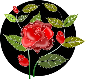 Stylized Red Rose Vector Art