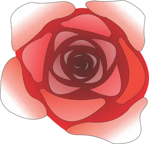 Stylized Red Rose Vector Art PNG image