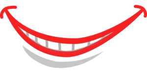 Stylized Red Smile Graphic PNG image