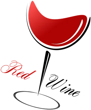 Stylized Red Wine Glass Illustration PNG image