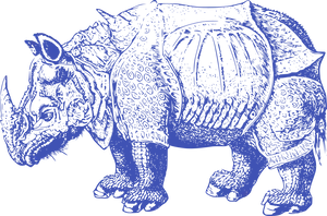 Stylized Rhinoceros Illustration PNG image