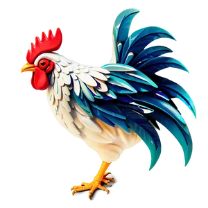 Stylized Rooster Profile PNG 3