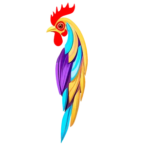 Stylized Rooster Profile PNG Ere