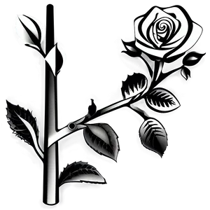 Stylized Rose Black And White Png 25 PNG image