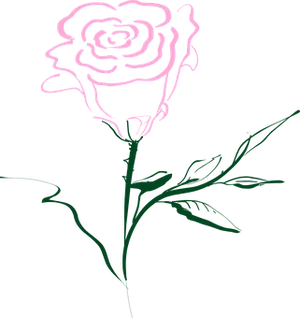 Stylized Rose Line Art