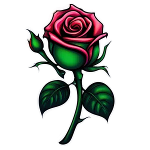 Stylized Rose Tattoo Image PNG 43