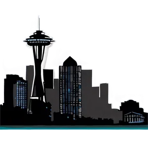 Stylized Seattle Skyline Drawing Png 76 PNG image