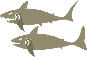 Stylized Sharks Illustration