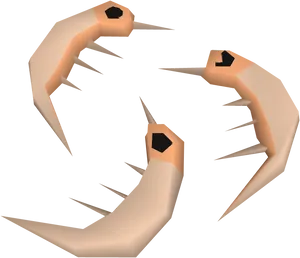 Stylized Shrimp Claws3 D Model