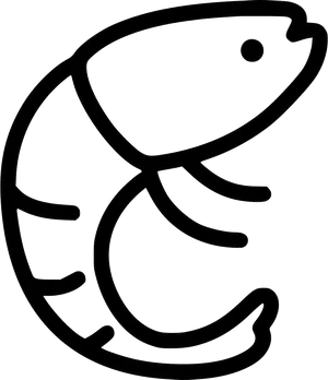 Stylized Shrimp Outline