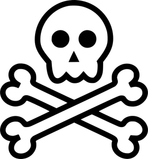 Stylized Skulland Crossbones Icon PNG image