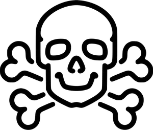 Stylized Skulland Crossbones Outline PNG image