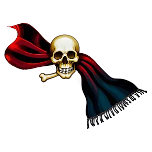 Stylized Skulland Crossbones Pirate Flag PNG