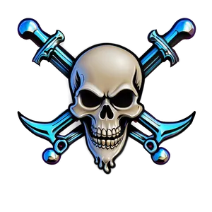 Stylized Skulland Crossed Swords PNG