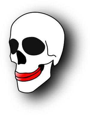 Stylized Skullwith Red Smile PNG image