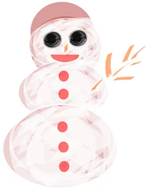 Stylized Snowman Illustration PNG image