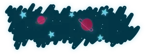 Stylized Space Scene PNG image