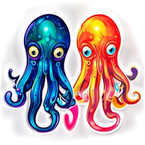 Stylized Squid Sticker Png 34 PNG image
