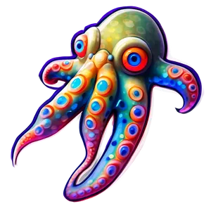 Stylized Squid Sticker Png Tfy19 PNG image