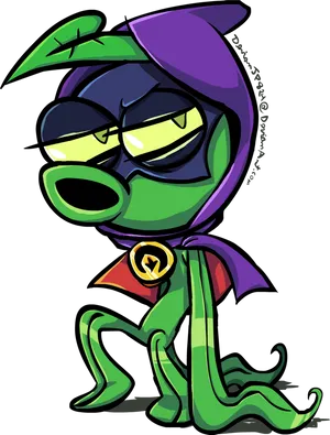 Stylized Superhero Frog Illustration PNG image