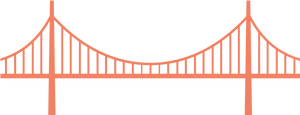 Stylized Suspension Bridge Graphic PNG image