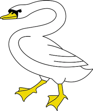 Stylized Swan Illustration PNG image