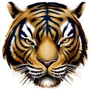 Stylized Tiger Face Graphic PNG 06252024 PNG