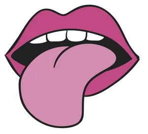 Stylized Tongueand Lips Illustration PNG image