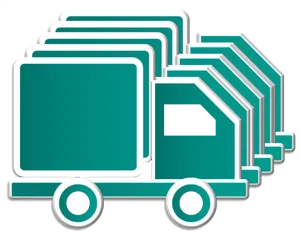 Stylized Transport Truck Graphic PNG