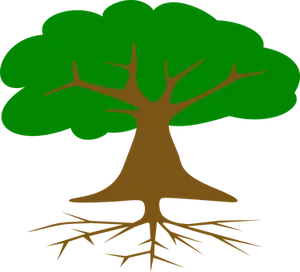 Stylized Tree Graphicwith Roots