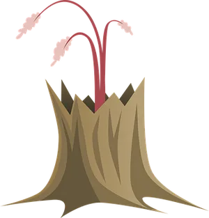 Stylized Tree Stumpwith Sprouts