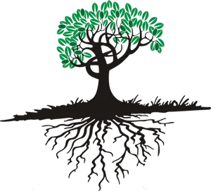 Stylized Treewith Roots PNG image