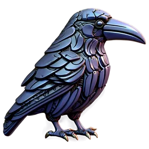 Stylized Tribal Raven PNG Ikb67