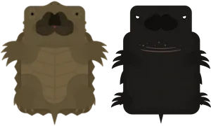 Stylized Turtle Duo PNG