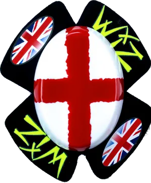 Stylized U K Flag Button Design PNG image