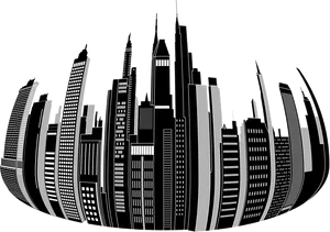 Stylized Urban Skyline Clipart