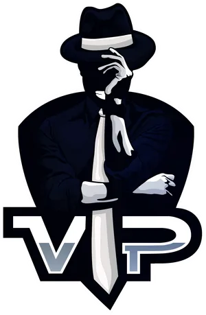 Stylized V I P Logowith Figure PNG image