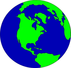 Stylized Vector Globe Western Hemisphere PNG image