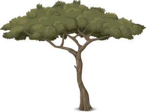 Stylized Vector Tree Illustration