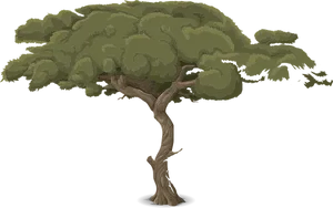 Stylized Vector Tree Illustration