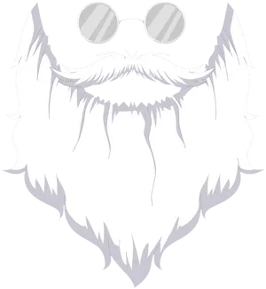 Stylized White Beardand Mustache PNG image