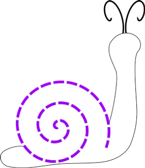 Stylized White Snail Graphic PNG image