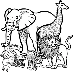 Stylized Wildlife Illustration PNG image